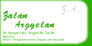 zalan argyelan business card