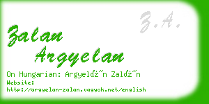 zalan argyelan business card